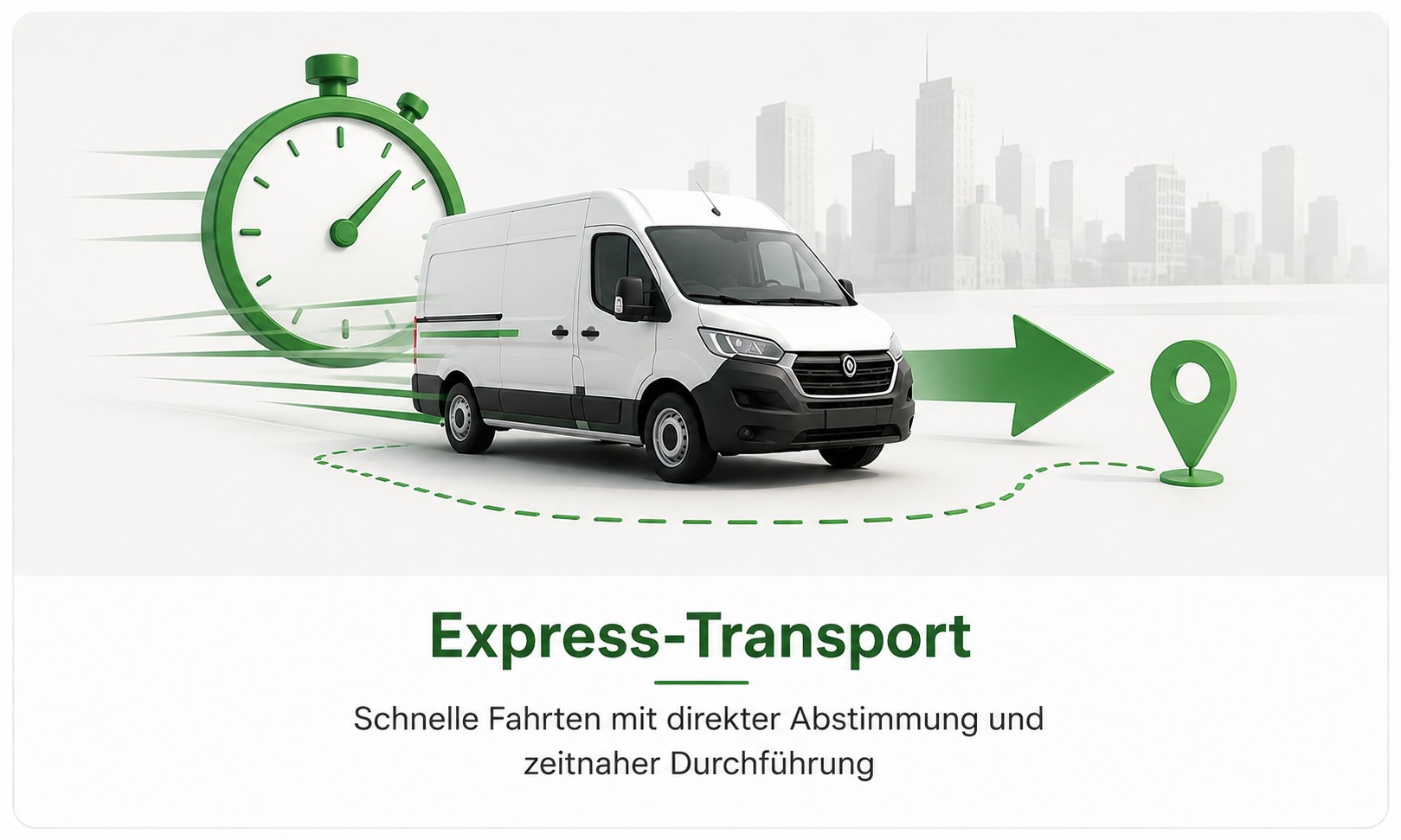 Beladener Transporter für kurzfristige Express-Fahrten